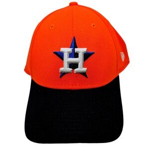 New Era 39THIRTY Houston Astros MLB Stretch Fit Hat Orange Black Large-XLarge